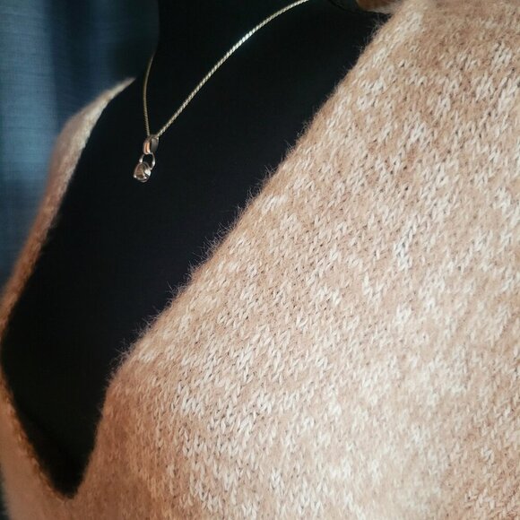 AVA & VIV Women's Chenille Mohair V-Neck Cream/Blush - Size 1X - Picture 3 of 12